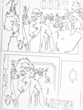 Mario Borgese, Corteo operaio, inchiostro di china nero su cartoncino, 70x50cm,  2020