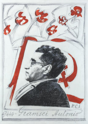 Bruno Pellegrini, 47444 Gramsci Antonio, tecnica mista su carta,70x50cm, 2021