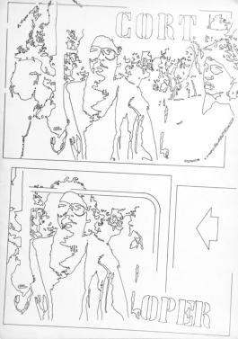 Corteo operaio, inchiostro di china nero su cartoncino, 70x50cm,  2020